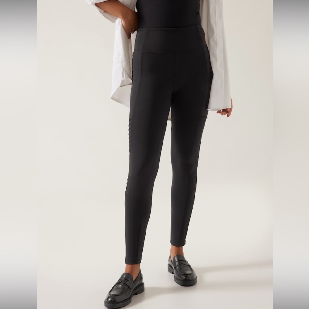 Athleta Delancey Moto Tight (Black Size Medium)*Like New!*